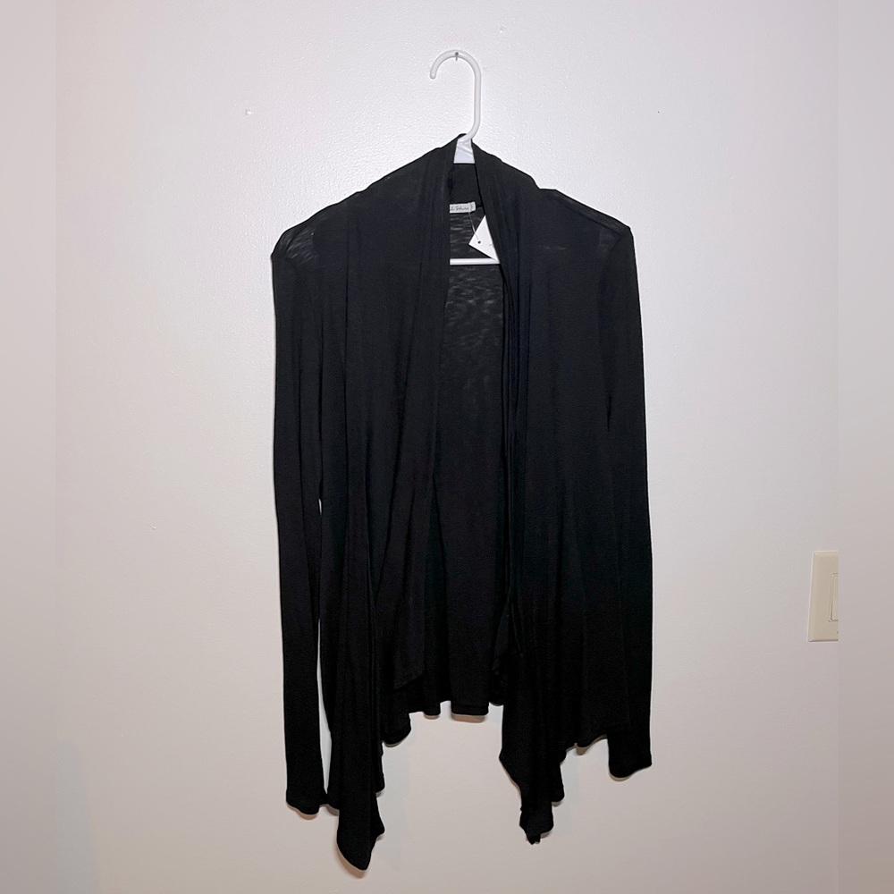 NWT Micheal Stars Sofia Draped Cardigan in Black. Size Small